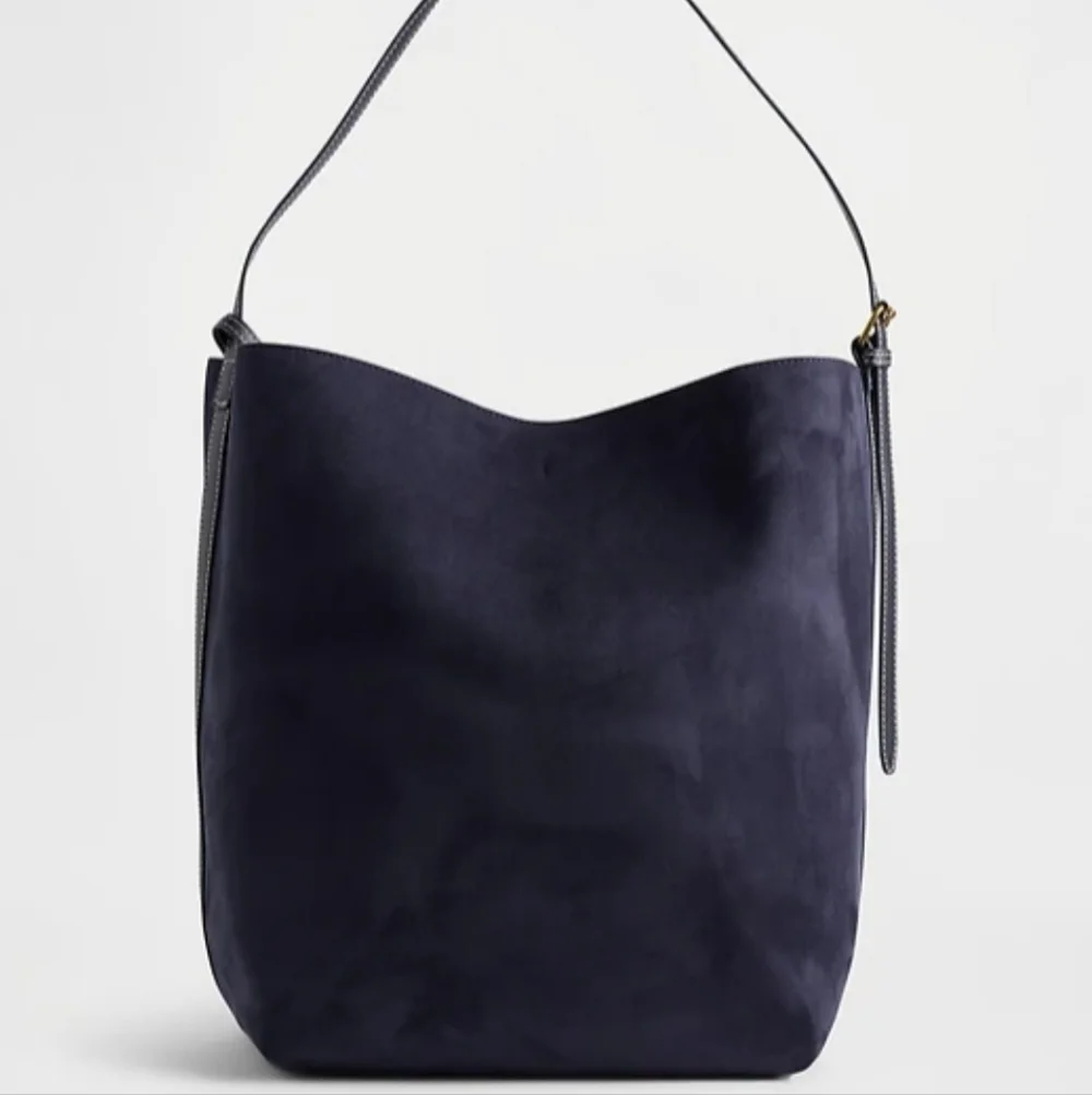 GAP Navy Vegan Suede Bucket Bag